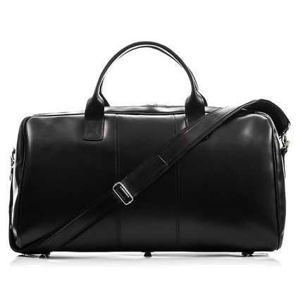 Podróżna torba na ramię ze skóry BRØDRENE R10 czarny smooth leather - min. zamówienie 20 / 50 / 100 szt.