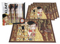 Kpl. 4 podkładek na stół - G. Klimt, Pocałunek, brązowe tło (CARMANI)