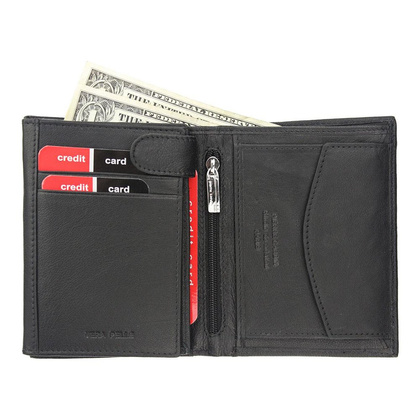 Portfel męski skórzany PIERRE CARDIN TILAK38 326 RFID Czarno Czerwony