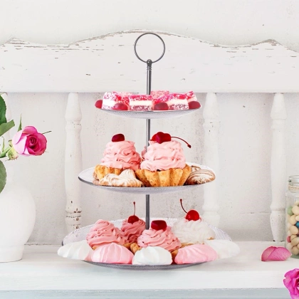 Patera szklana 3-poziomowa 33 cm