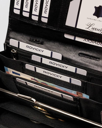 Duży skórzany portfel z systemem rfid protect