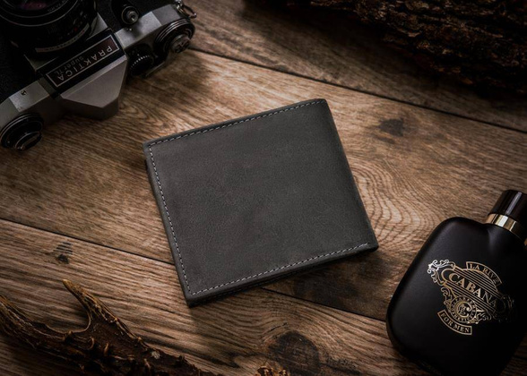 Portfel męski skórzany N992-CHM-DOG-1 Czarny