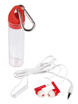 Słuchawki douszne LISTEN & TALK, czerwony