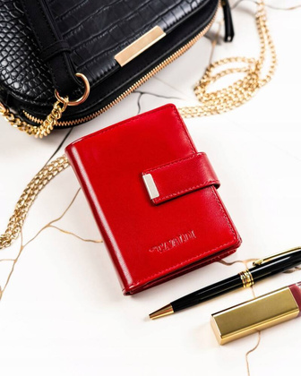 Pojemny skorzany portfel damski na zatrzask