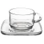 Filiżanka ze spodkiem szklana 250 ml 6 szt.