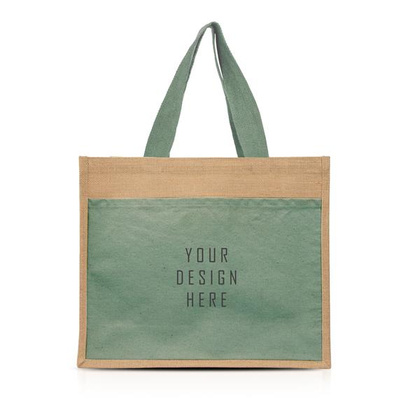 Jutowa torba z bawełnianą kieszonką / SunSet