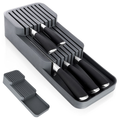Organizer wkład do szuflady na noże kuchenne szary 39x14,5x7,5 cm