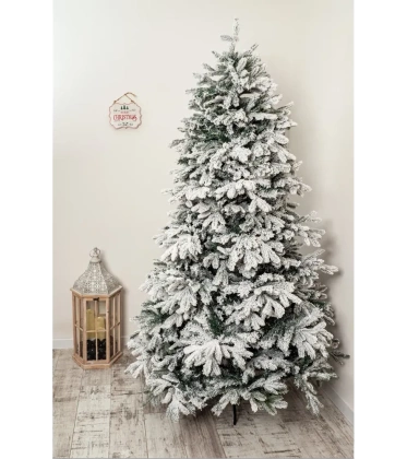 Choinka sztuczna PE02 180 cm biała  ośnieżona  z metalowym stojakiem