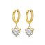Kolczyki ze stali szlachetnej pozłacanej 14k złotem z cyrkoniami, SERCE KST3389