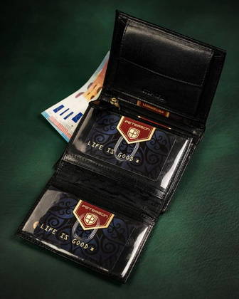 Duzy skorzany portfel meski bez zapiecia