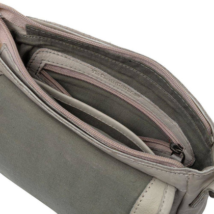 Torebka damska, listonoszka skórzana Jasno szara - min. zamówienie 20 / 50 / 100 szt.