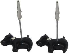 Kpl 2 fotoklipów  piesek czarny z kryształkami swarovskiego