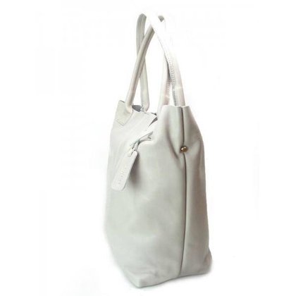 SKÓRZANA TOREBKA SHOPPER BAG XXL REAL LEATHER WOREK A4 SZARA S6BG