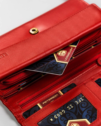 Skorzany portfel damski na karty