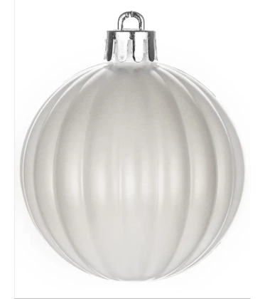 Bombki choinkowe komplet 100 szt. nietłukących plastikowych bombek   - Biało/ Szary
