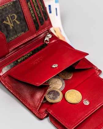 Skórzany portfel damski z ozdobnym zapięciem