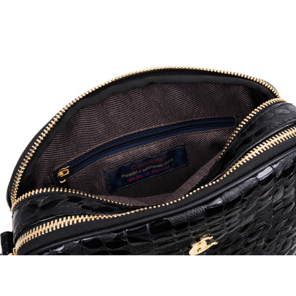 Listonoszka Canaletto ze skóry naturalnej z efektem kropli i złotymi wykończeniami TD808s258