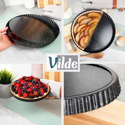 Forma do tarty granitowa z wyjmowanym dnem 28x3 cm