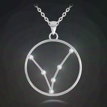 MINET Srebrny naszyjnik Stars Zodiac RYBY Czech Crystal