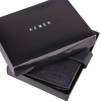Portfel męski skórzany KEMER 366 Czarny - min. zamówienie 20 / 50 / 100 szt.