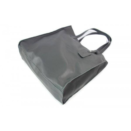 TOREBKA WOREK SHOPPER BAG GENUINE LEATHER NA RAMIĘ A4 SZARA GL46G
