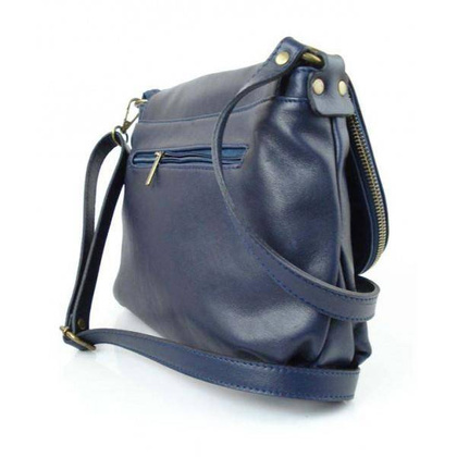 TOREBKA SKÓRZANA LISTONOSZKA A5 VERA PELLE GRANATOWA VP1017BS