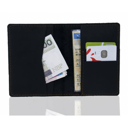 Slim wallet BRØDRENE SW05 super cienki portfel ze skóry czerwony - min. zamówienie 20 / 50 / 100 szt.