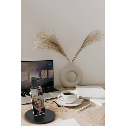 GERST. Stojak na słuchawki z ABS z wbudowaną ładowarką bezprzewodową