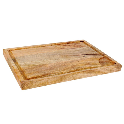 Deska z rowkami do krojenia i serwowania drewniana 40,7x28,5x2,7 cm