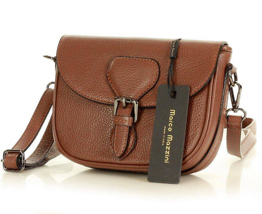 MARCO MAZZINI Skórzana torebka listonoszka na ramię saddle leather bag brąz - min. zamówienie 20 / 50 / 100 szt.