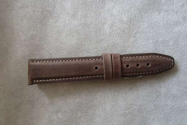 LAVVU Wyściełany brązowy szyty pasek CLASSIC z luksusowej skóry Top Grain - 20