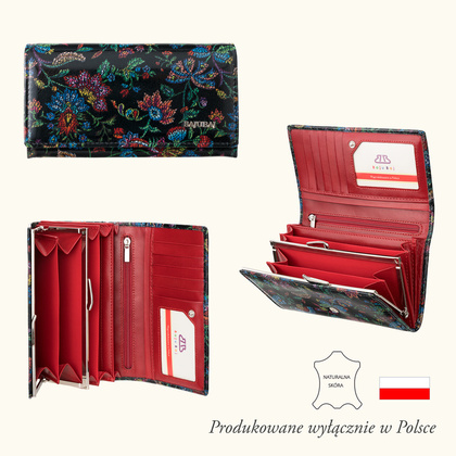 Duży portfel damski BajuBaj ze skóry licowej z biglem PD1602s115n