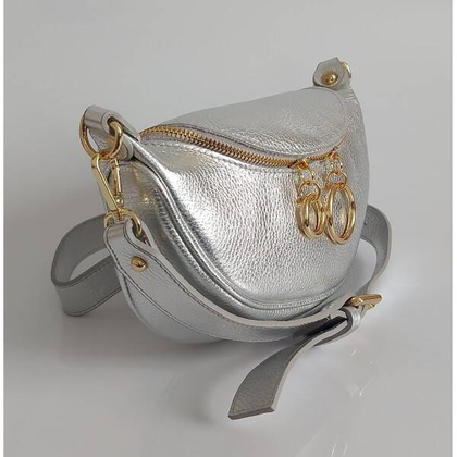 Włoska listonoszka, nerka Vera Pelle Złote okucia kółka Srebrna LN633ARG2