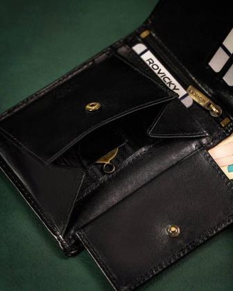 Skorzany portfel meski z systemem RFID