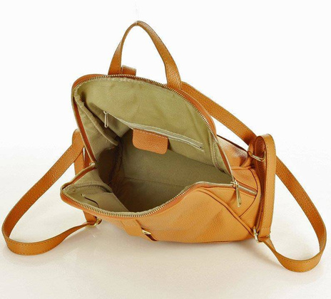 Plecak skórzany włoski MAZZINI - Capri Elegante skóra dollaro brąz camel - min. zamówienie 20 / 50 / 100 szt.