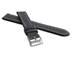 LAVVU Granatowy pasek RETRO z luksusowej skóry Top Grain - 24