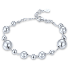 MINET Elegancka srebrna bransoletka z kulkami