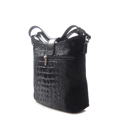 LISTONOSZKA VERA PELLE  CZARNA  KROKODYLEK L22Nk