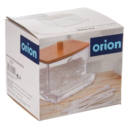 Pojemnik podajnik na patyczki kosmetyczne z pokrywką bambusową