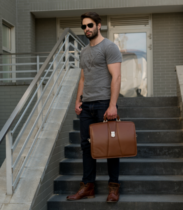 Teczka na laptop McKlein Harrison 17" Brązowa