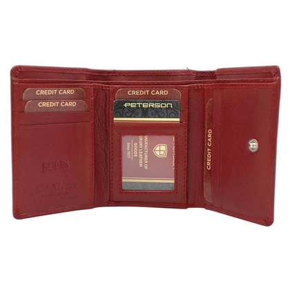 Mały, skórzany portfel damski na zatrzask