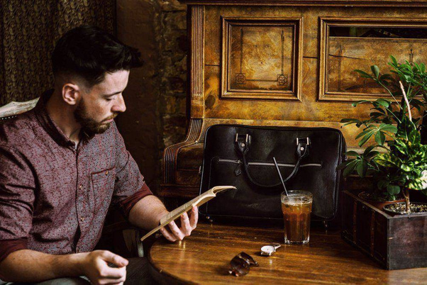 Skórzana torba na laptop z uchwytem na walizkę SL23 bordowa - min. zamówienie 20 / 50 / 100 szt.