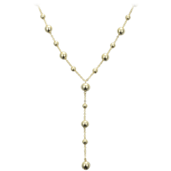 MINET Elegancki pozłacany srebrny naszyjnik z kulkami