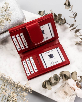 Elegancki portfel damski ze skóry naturalnej