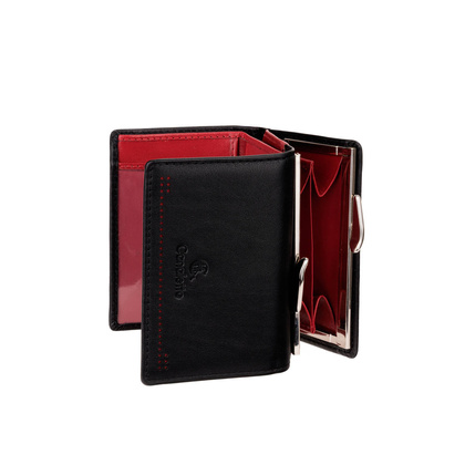 Czarny damski portfel Canaletto z perforacją laserową – elegancja i funkcjonalność PD1223P51