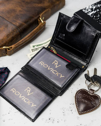 Duży portfel męski ze skóry naturalnej zamykany na zatrzask