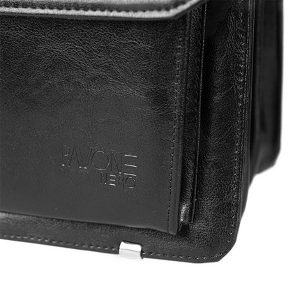 Skórzana teczka męska na laptopa czarna - Pavone Nero Roma 2157 BL