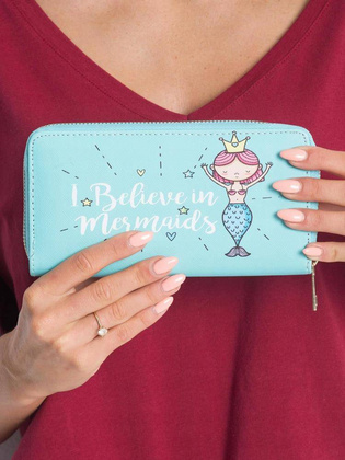 Portfel damski ze skóry ekologicznej ozdobiony sympatycznym printem