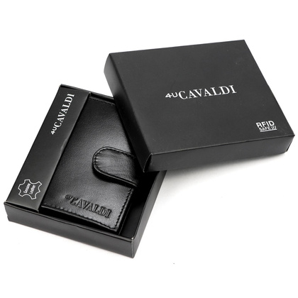 Skorzany portfel meski srednich rozmiarow z systemem RFID