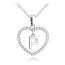 MINET Srebrny naszyjnik litera w sercu „P” z cyrkoniami